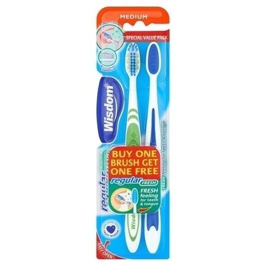 WISDOM FRESH MEDIUM TOOTHBRUSH 2PK BOGOF