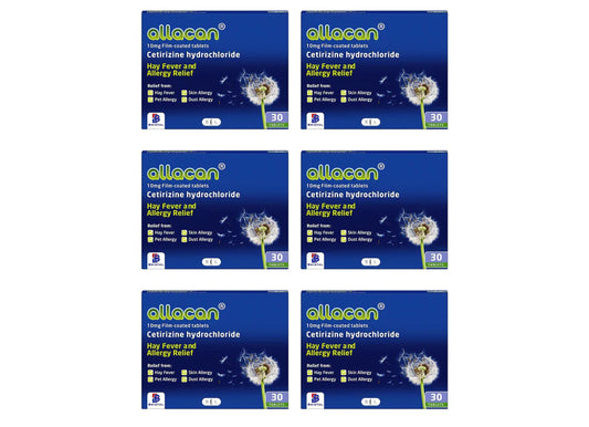 180 TABLETS ALLACAN CETIRIZINE HAYFEVER & ALLERGY TABLETS (6 MONTH SUPPLY)