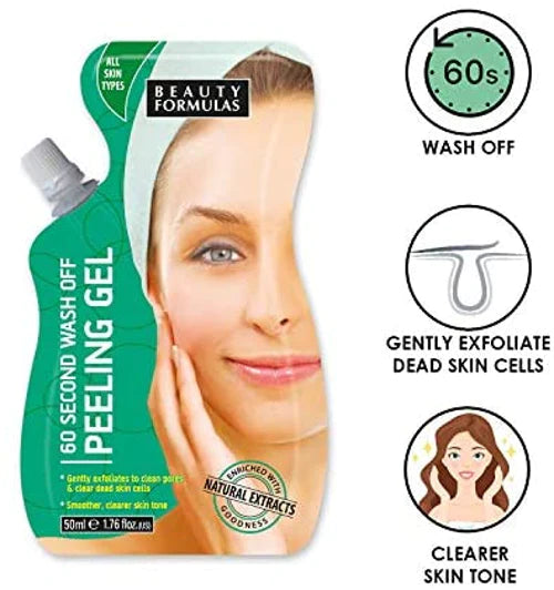 BEAUTY FORMULAS 60 SECOND WASH OFF PEELING GEL 50ML