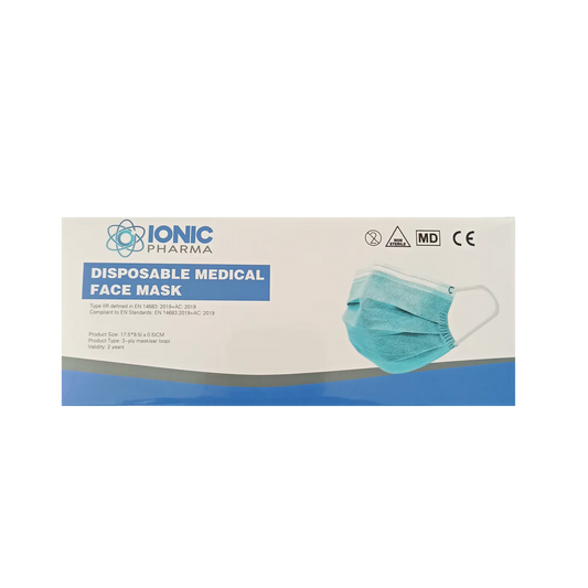 3-PLY DISPOSABLE MEDICAL FACE MASKS - PACK OF 50