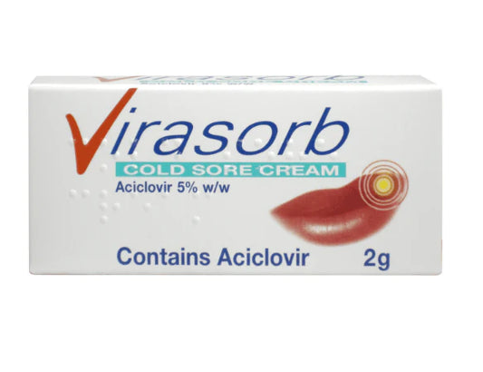 VIRASORB ACICLOVIR 5% W/W COLD SORE CREAM 2G