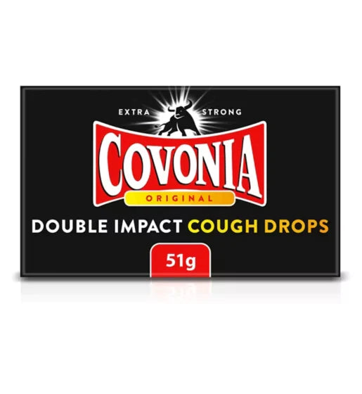 COVONIA DOUBLE IMPACT COUGH DROPS STRONG ORIGINAL