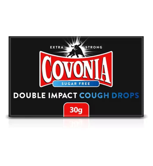 COVONIA DOUBLE IMPACT SUGAR FREE COUGH DROPS - 30G