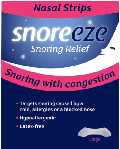 SNOREEZE SNORING RELIEF NASAL STRIPS LARGE - 10 APPLICATIONS