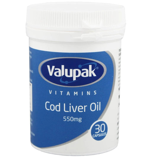 VALUPAK COD LIVER OIL 550MG 30 CAPSULES